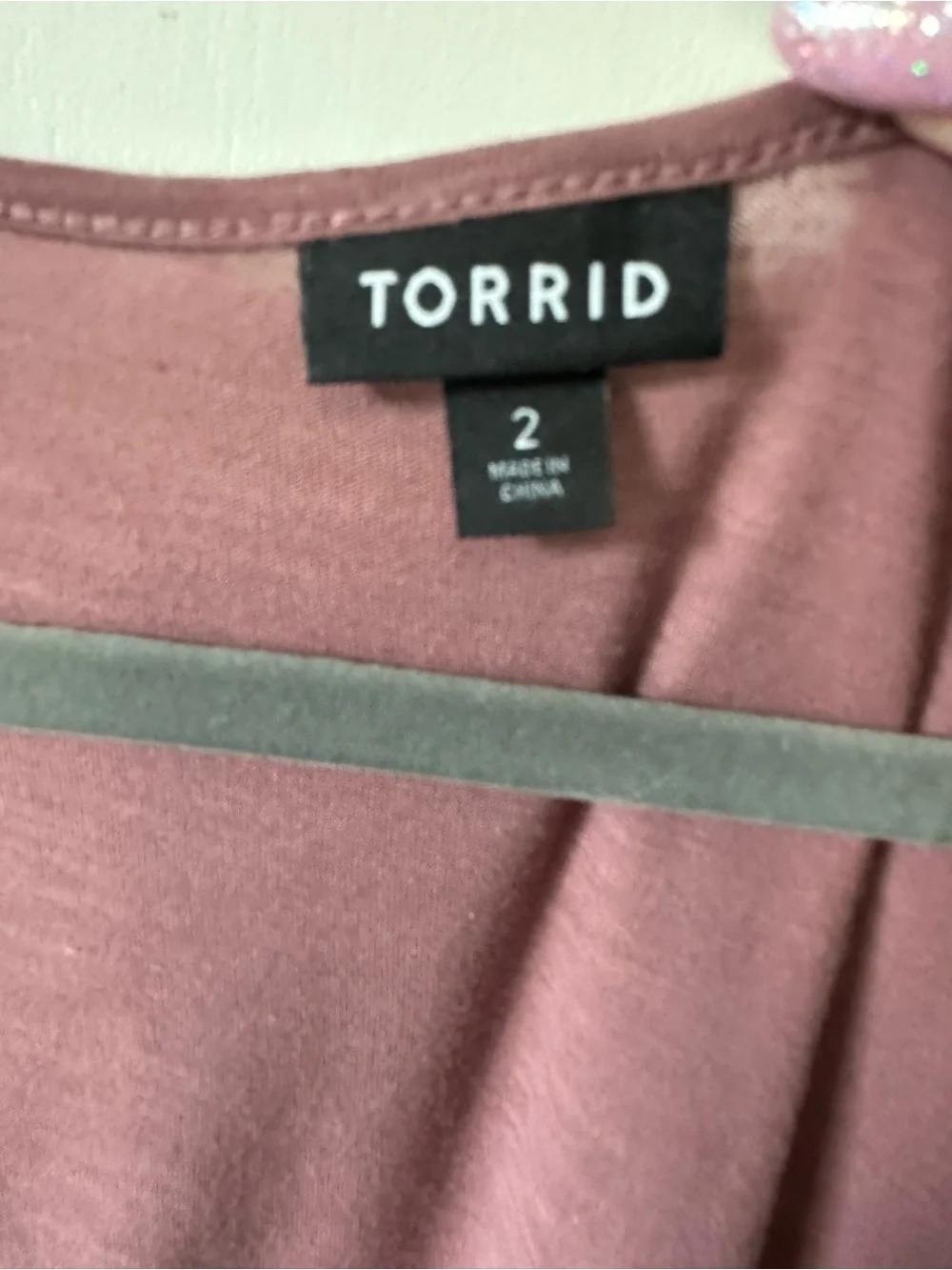 torrid Rose Mauve Pintuck Lace Peasant Tunic